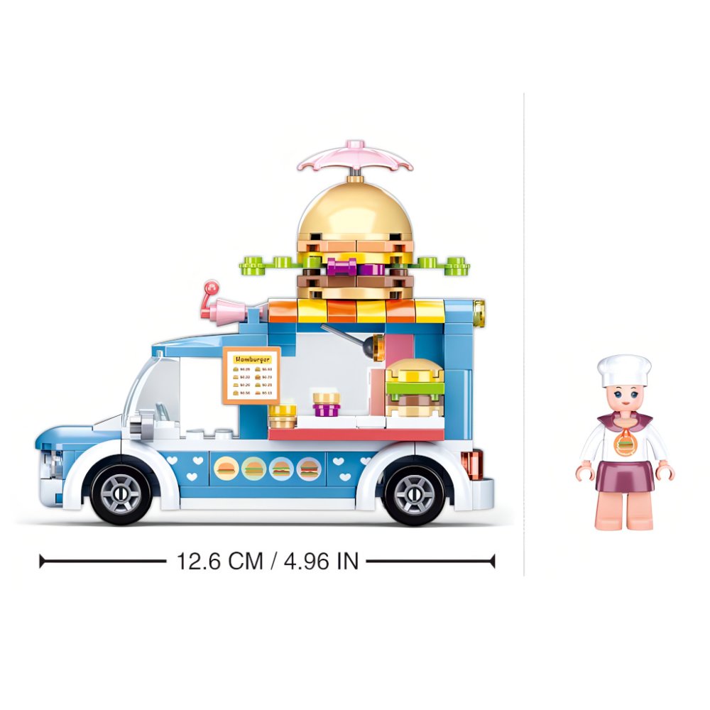 Sluban Girls Dream M38-B0993B Pojízdná prodejna hamburgerů (obrázek 3)