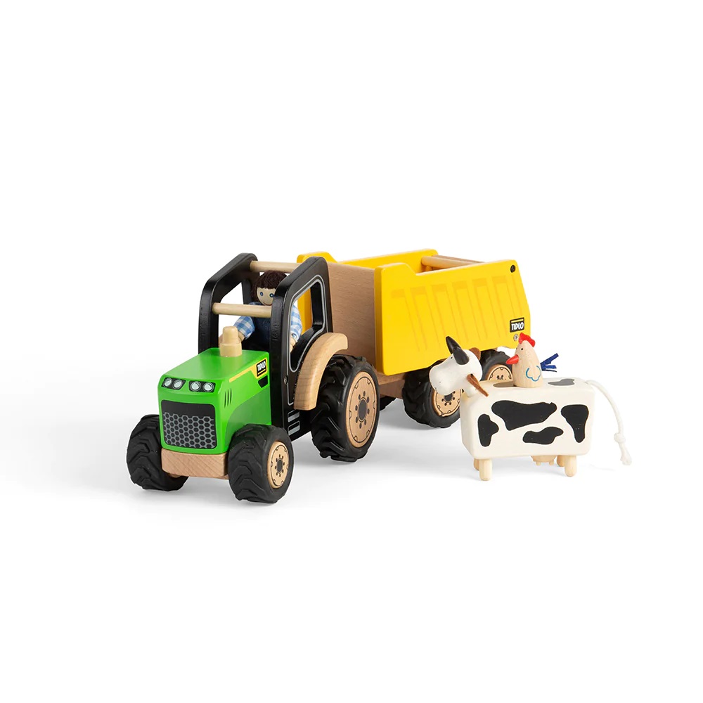 Tidlo Dřevěný traktor s přívěsem (obrázek 5)