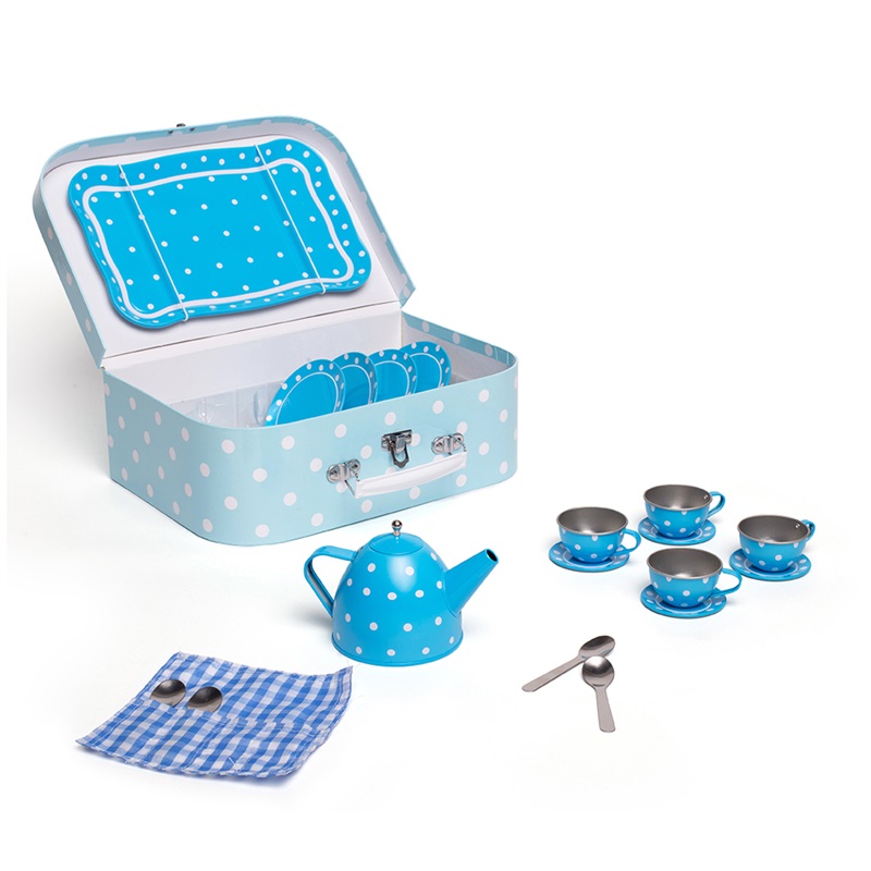 Bigjigs Toys Modrý puntíkovaný čajový set (obrázek 7)