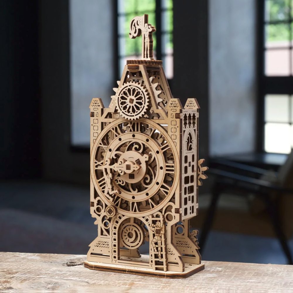 Ugears 3D dřevěné mechanické puzzle Hodinová věž (obrázek 3)