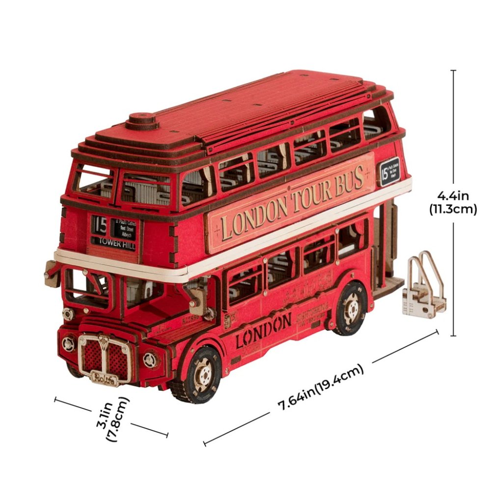 RoboTime 3D dřevěná skládačka Londýnský double-decker (obrázek 7)