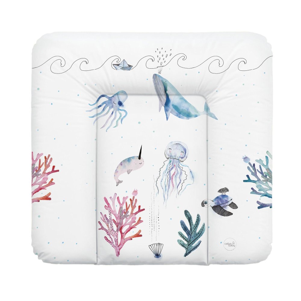 CEBA Dresser Changing Pad Soft (75x72) Watercolor World Ocean