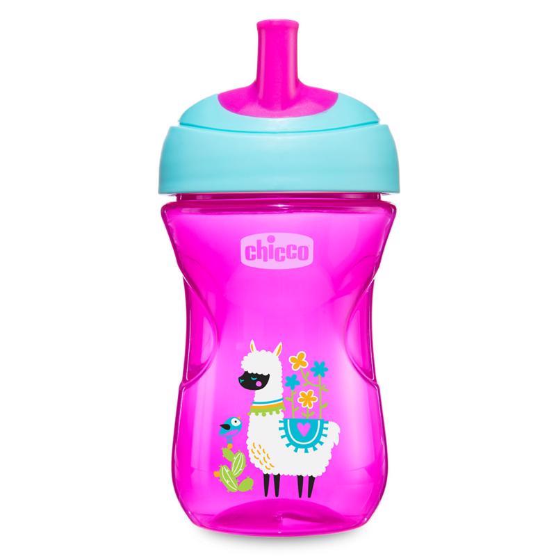 CHICCO Advanced mug avec embout en paille 266 ml rose 12 mois+ – Image 3