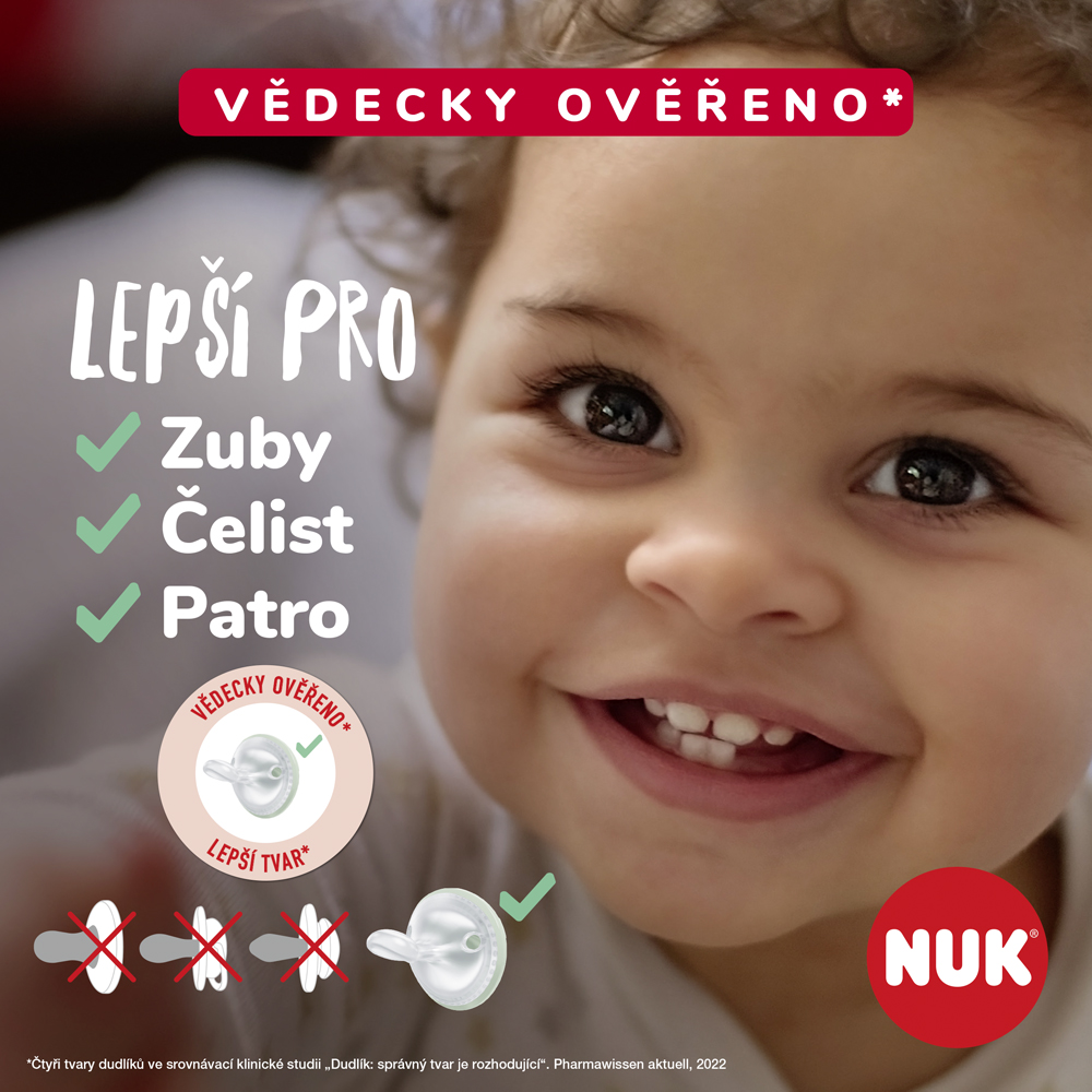 NUK Duda Mommy Feel V škatli, Krem 0-9m, 2 Kom