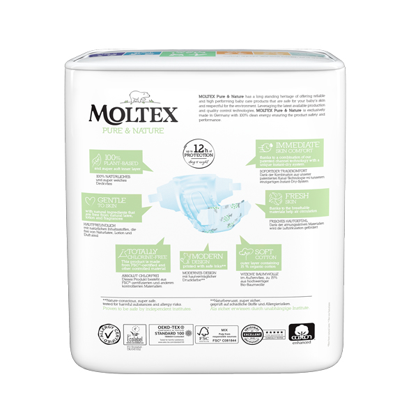 MOLTEX Pure&Nature Pañales Desechables 4 Maxi (7-14 Kg) 29uds