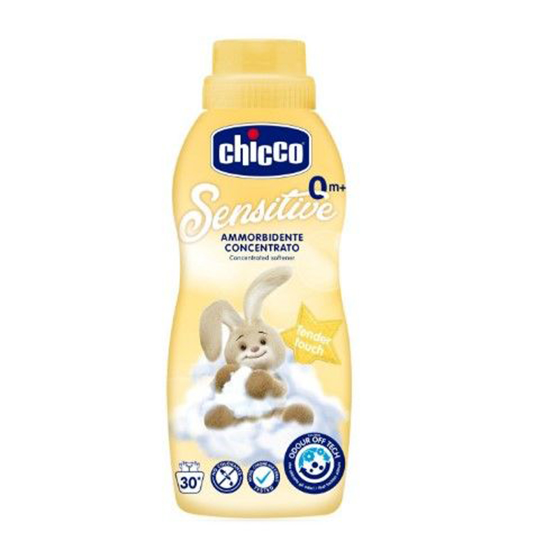 CHICCO Tvättgelkapslar Sensitive 16 St + Sköljmedel Konc. Mild Touch 750 Ml