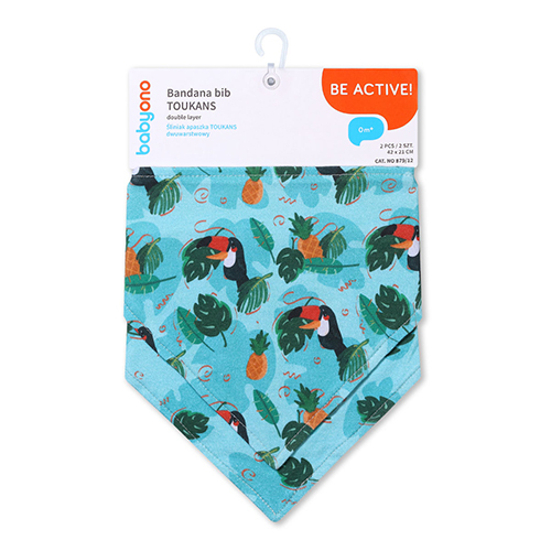 BABYONO Bavaglino in cotone Tucani 2 pezzi, 0m+ - immagine 3