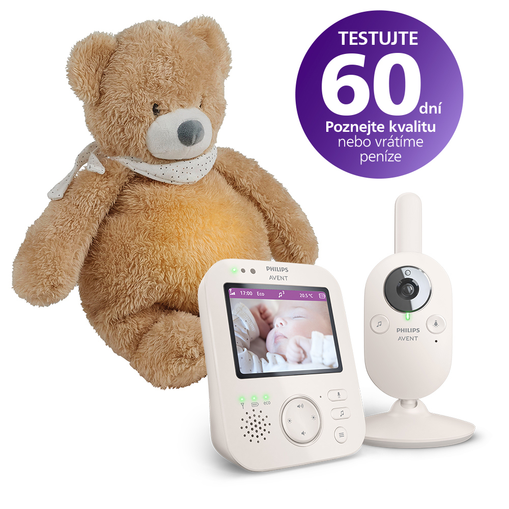 Philips AVENT Baby Monitor Video SCD891/26+NATTOU Soother 4 In 1 Sleepy Bear Pale Brown 0m+