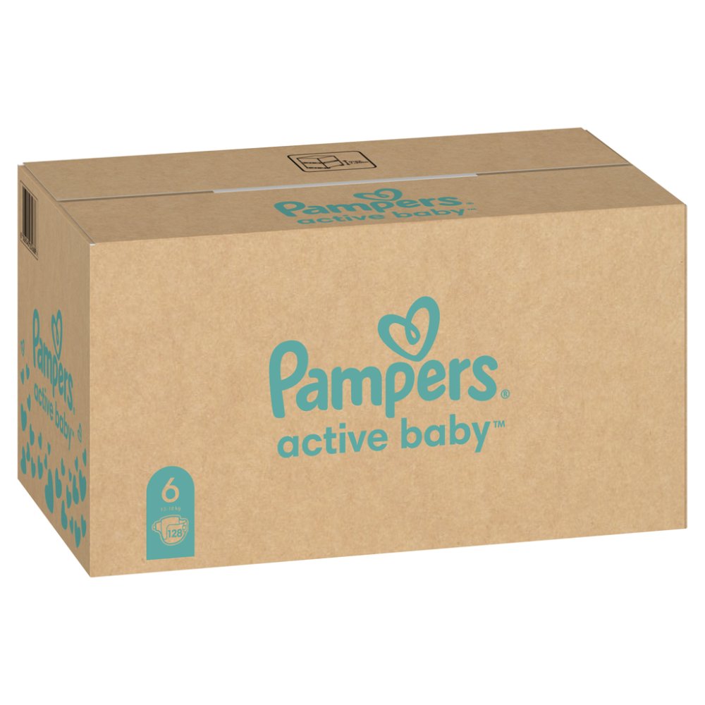 PAMPERS Active Baby Disposable Diapers 6 (13-18 Kg) 128 Pcs - MONTHLY STOCK