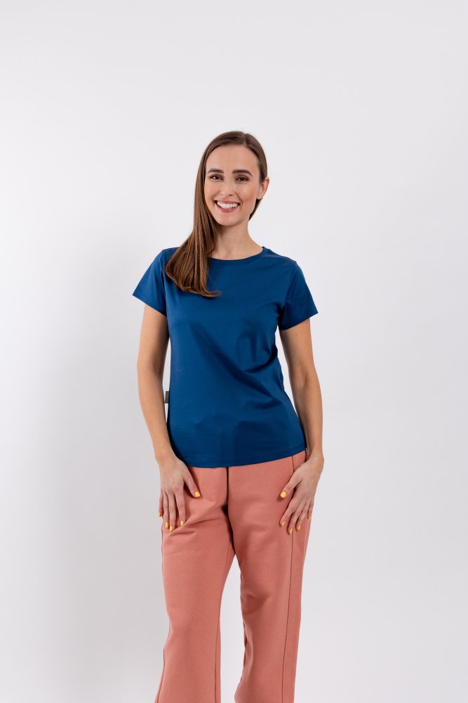 Tricou De Damă Cu Gât Rotund Be Lenka Essentials - Bleumarin XS Blue