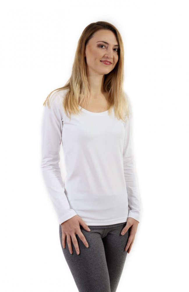 T-shirt femmes Brigita, manches longues, blanc S/M
