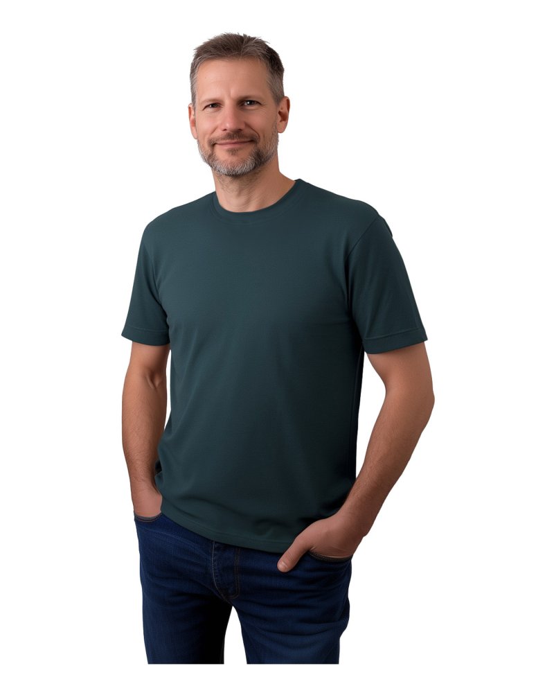 T-shirt hommes Marek, manches courtes, vert bouteille L
