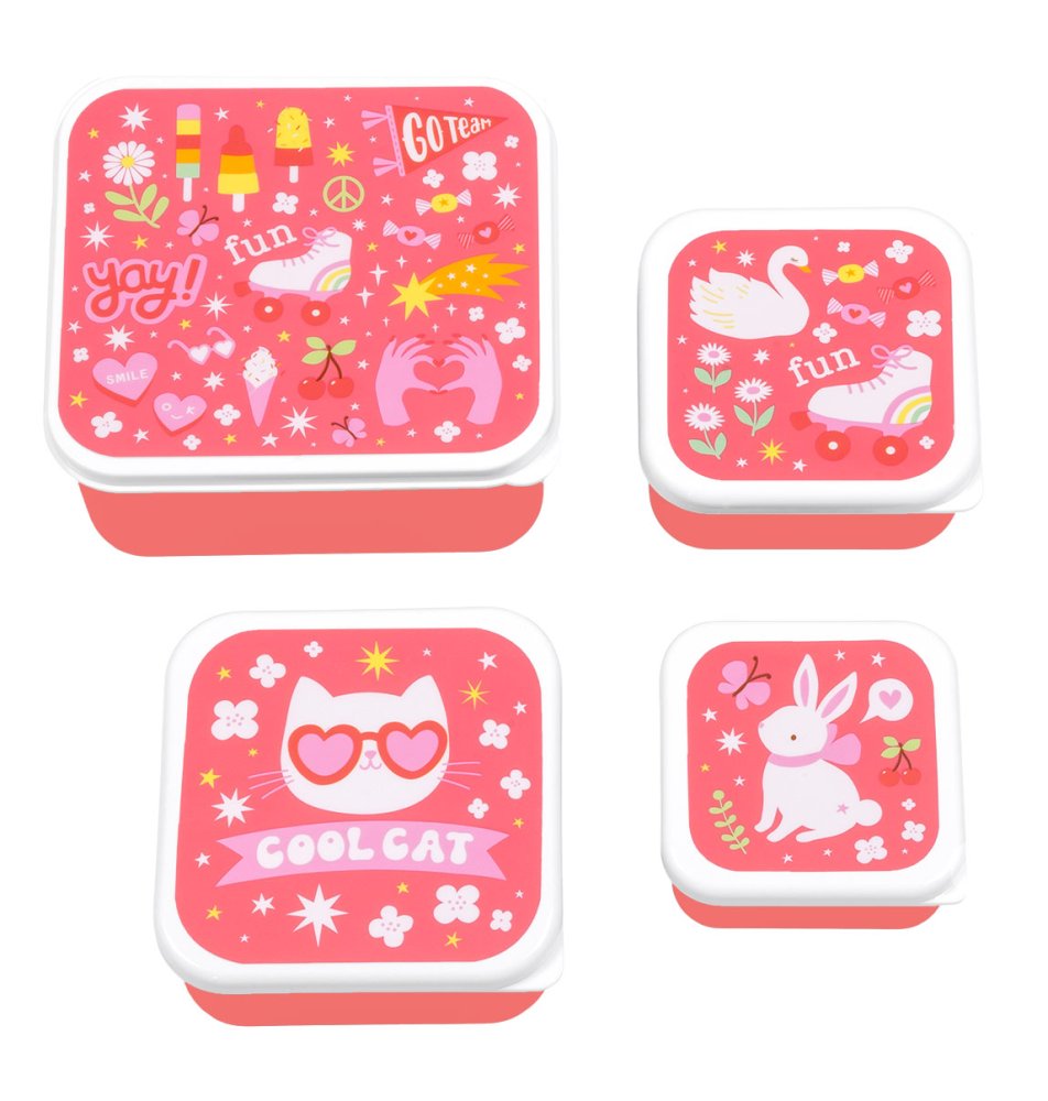 A Little Lovely Company - Set di quattro contenitori per snack - Divertimento
