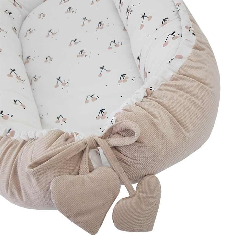 Nid d'ange EKO pour bébé en coton velours Cherry 90x60cm – Image 4