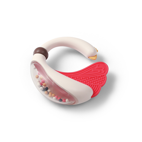 BABYONO Sonaglio con massaggiagengive 3m+ Swan