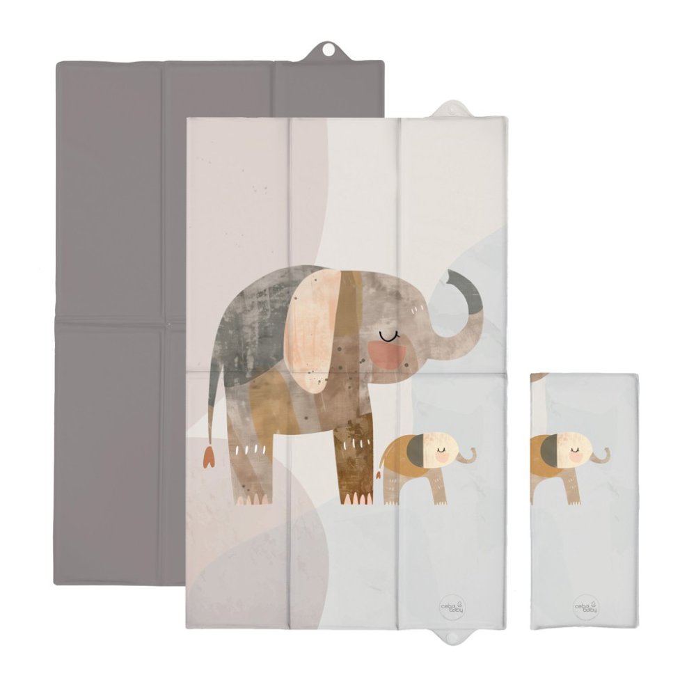 CEBA BABY Matelas à langer de voyage (80x50) Basic Elephant Family – Image 3