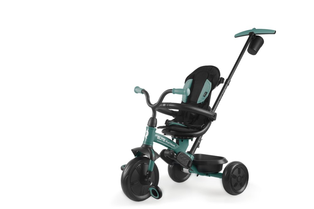 Tricycle QPLAY Elite Platinum Green, 6 en 1, âge 10-72 mois – Image 6