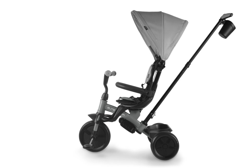 QPLAY Rowerek Trójkołowy Elite Platinum Grey, 6 w 1, wiek 10-72 miesiące - obrazek 4