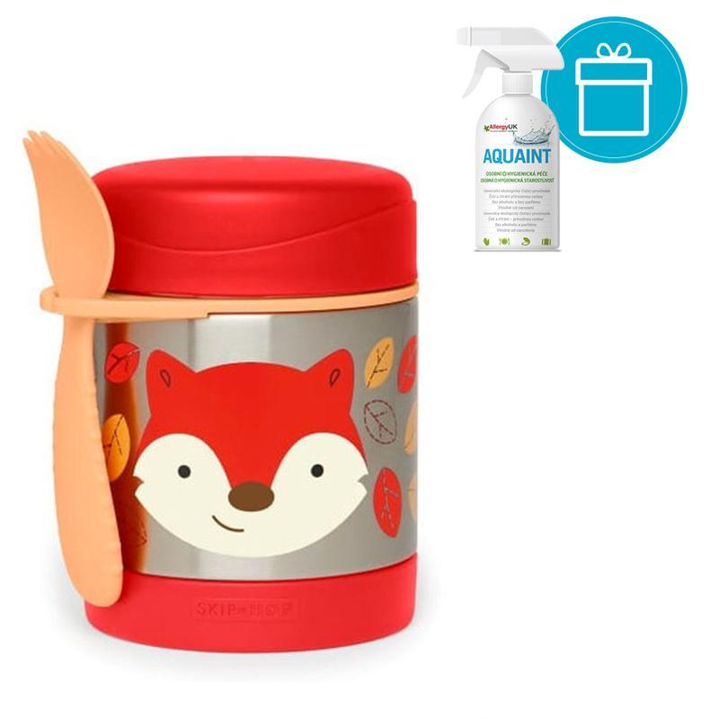 SKIP HOP Zoo Termos per alimenti con cucchiaio/forchetta Volpe 325 ml, 3+ + AQUAINT 500 ml
