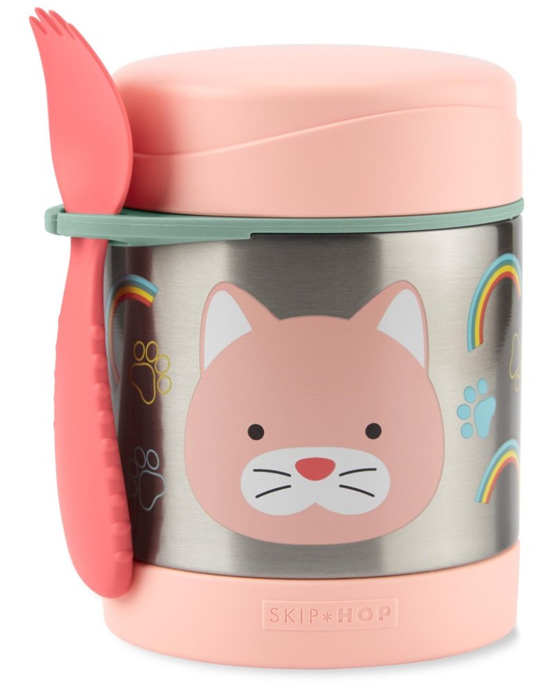 SKIP HOP Zoo Termos per alimenti con cucchiaio/forchetta Gatto 325 ml, 3a+