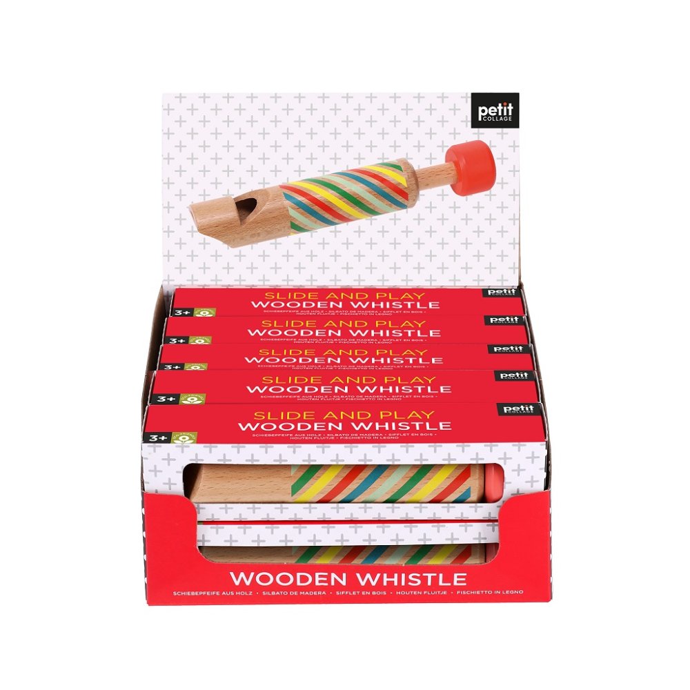 Petit Collage Silbato de madera grande con rayas - Imagen 5