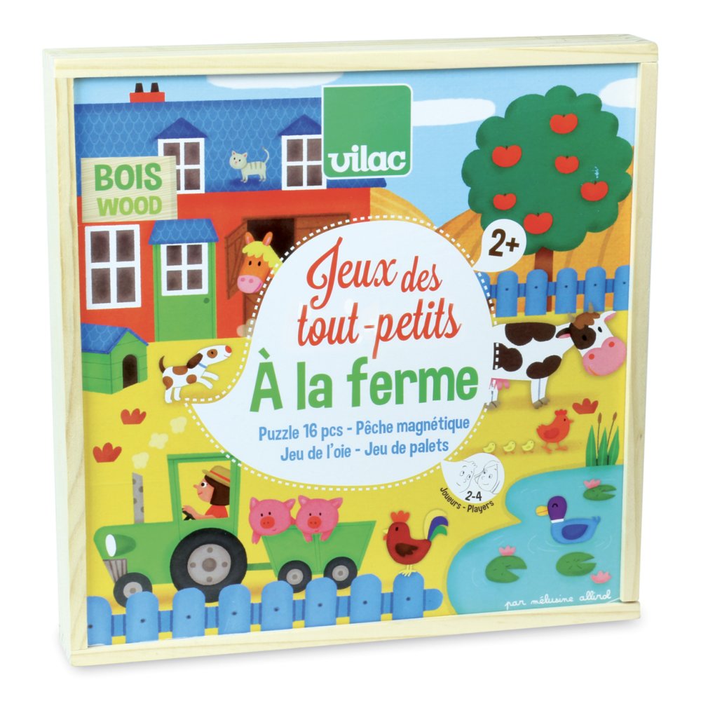 Vilac Holz Set mit lustigen Tier-Spielen 4 in 1 – Bild 3