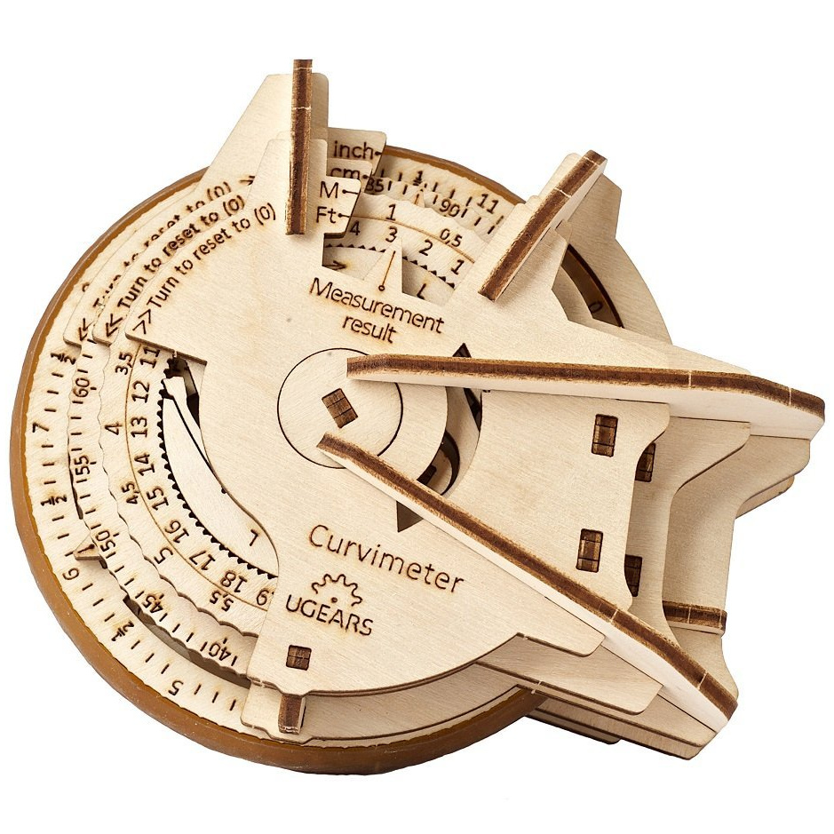 Ugears 3D fa mechanikus STEM görbületmérő puzzle (opisometer)