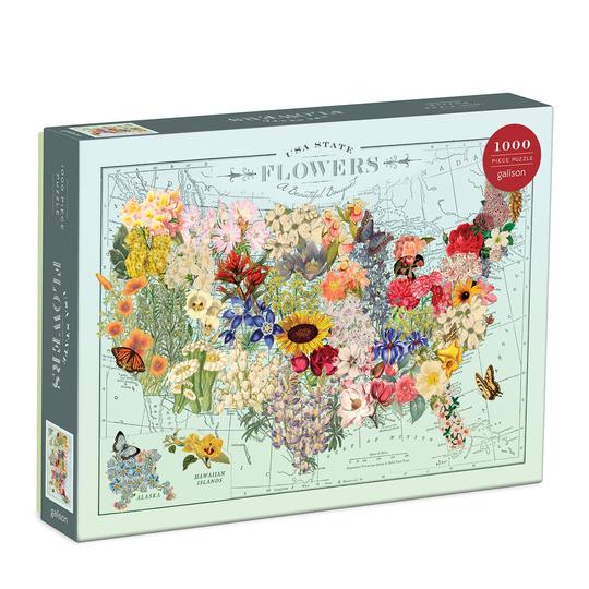 Galison Puzzle Blumen der USA, 1000 Teile
