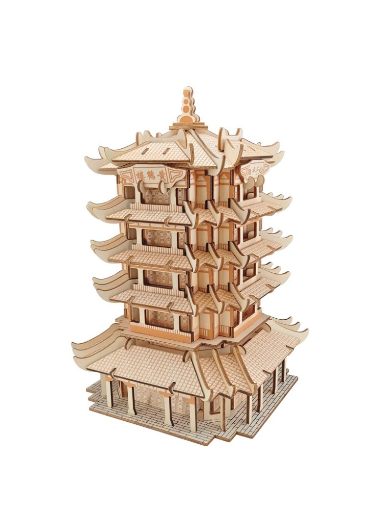 Woodcraft Puzzle 3D in legno Yellow Crane Tower
