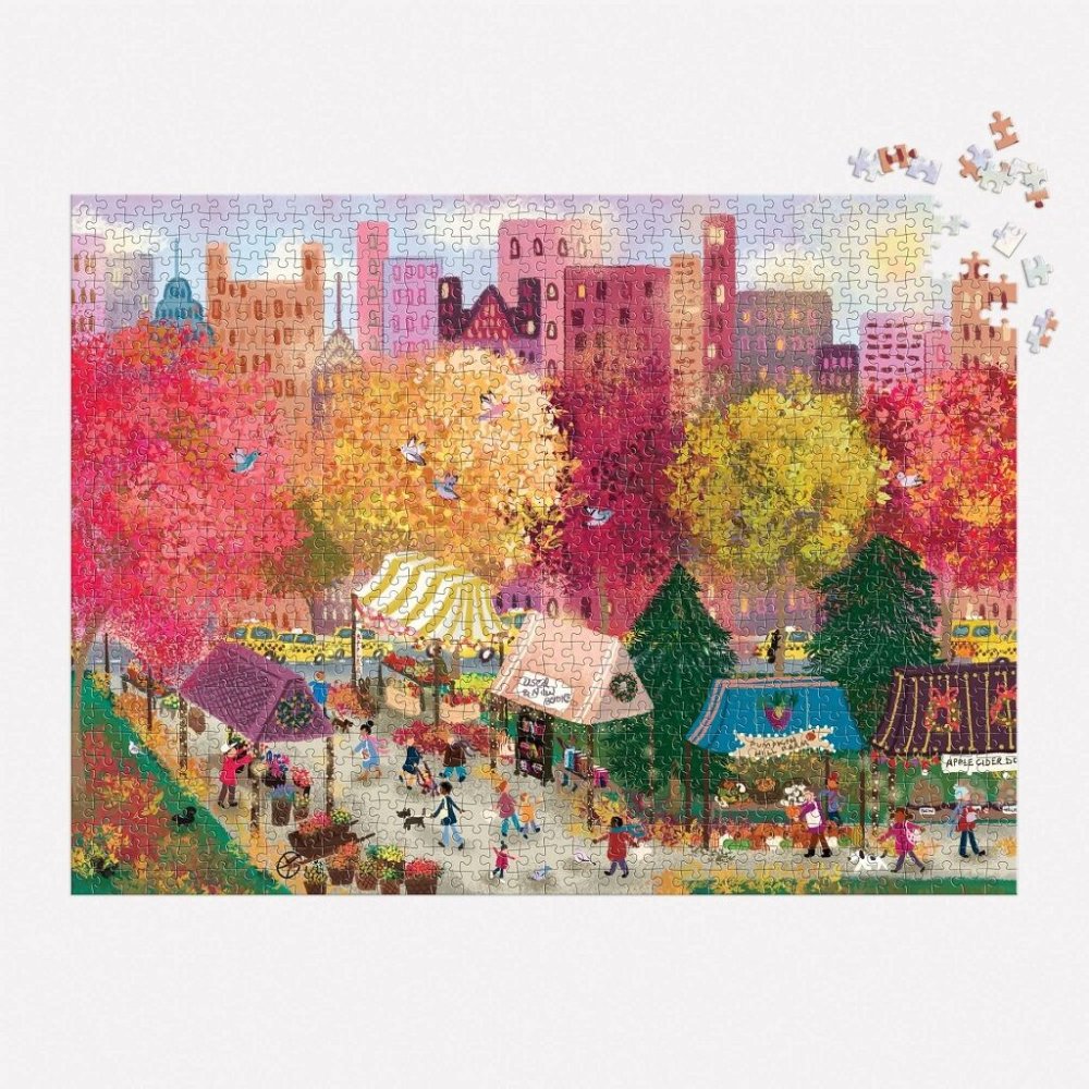 Galison Puzzle Autunno al Mercato Cittadino 1000 Pezzi - immagine 2