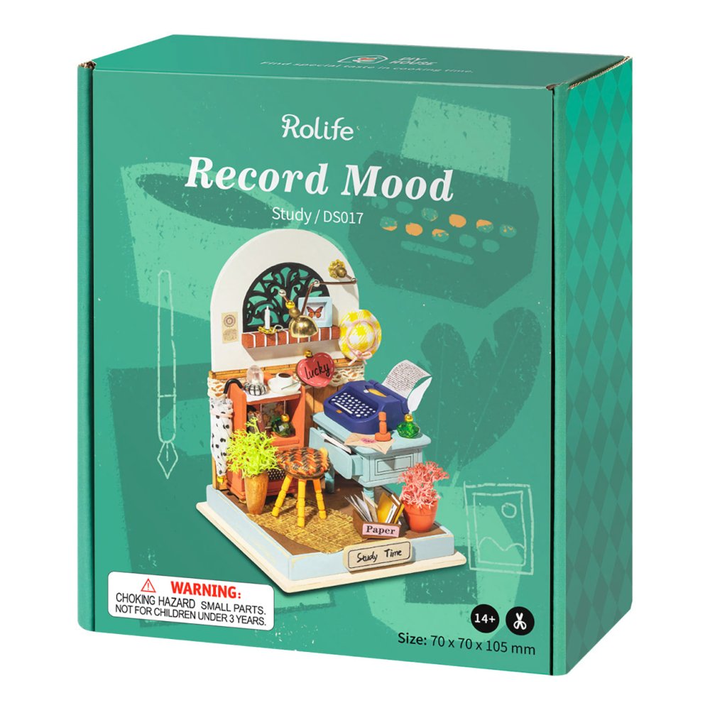 RoboTime 3D fa puzzle Miniatűr házikó Tanulószoba írógéppel - Image 4