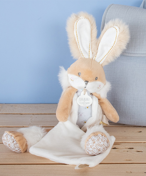 Doudou Dárková sada - plyšový zajíček s dečkou 31 cm béžový (obrázek 10)