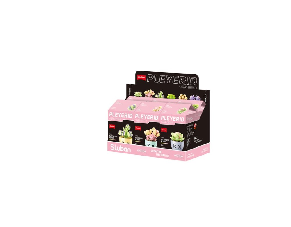 Sluban Flowers M38-B1076 Sukulenty w doniczce Display 6 szt. - obrazek 3