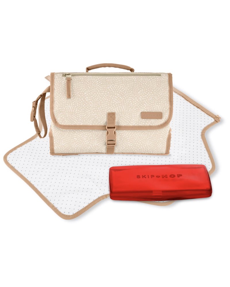 SKIP HOP 2 az 1-ben hordozható pelenkázó alátét Pronto Beige swirl dot - Image 3
