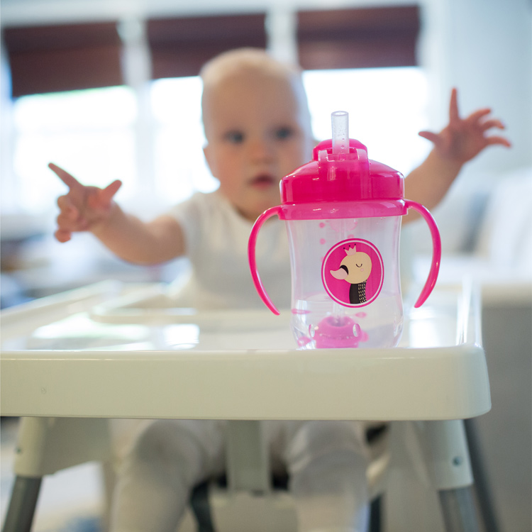 DR.BROWN'S Strohhalmbecher 270ml mit Griffen 6m+ rosa TC91011-INTL – Bild 6