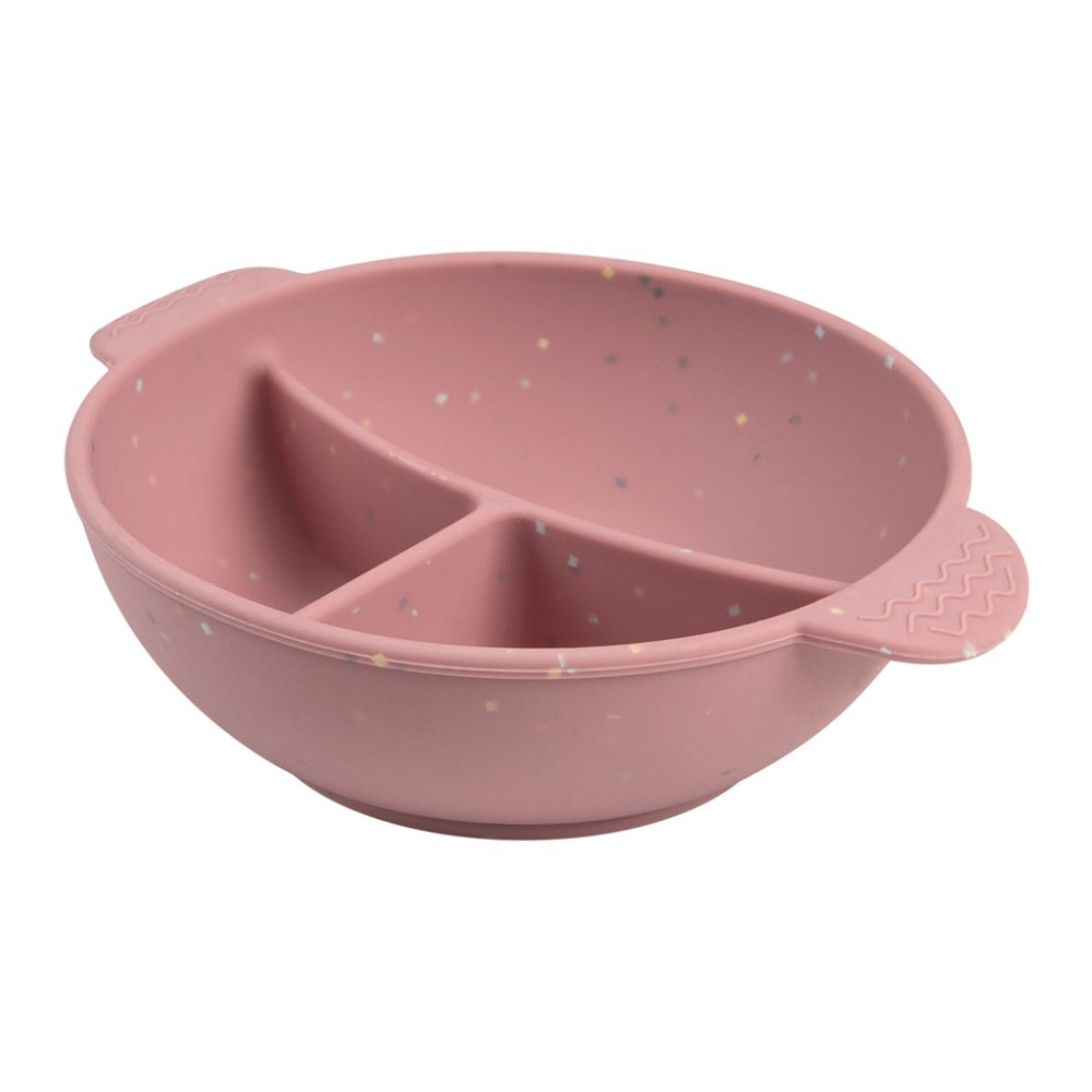 CANPOL BABIES Szilikon osztott tányér tapadókoronggal Dots 360ml rózsaszín