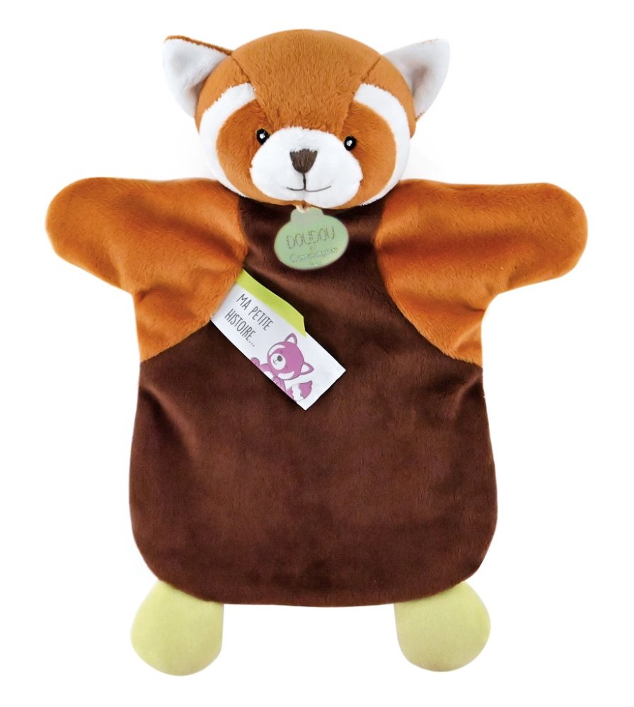 Doudou Marionnette en peluche panda roux 25 cm