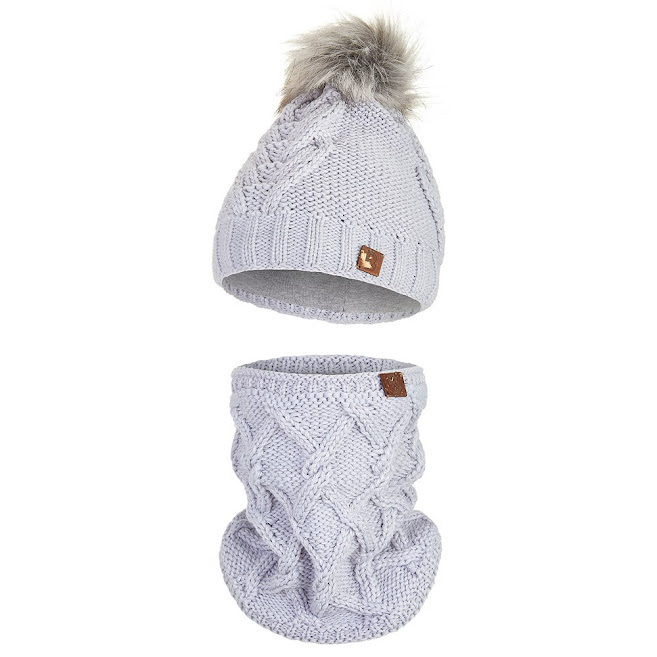 Set cappello a maglia con POMPON e scaldacollo Outlast ® - grigio chiaro 5 | 49-53 cm