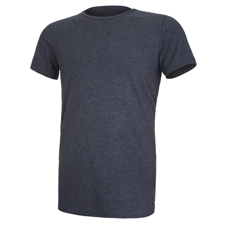 Camiseta de hombre KR delgada con cuello en U Outlast® - jaspeado gris oscuro L