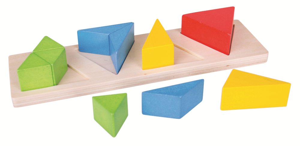 Bigjigs Toys Vkládací puzzle zlomky trojúhelníky (obrázek 3)