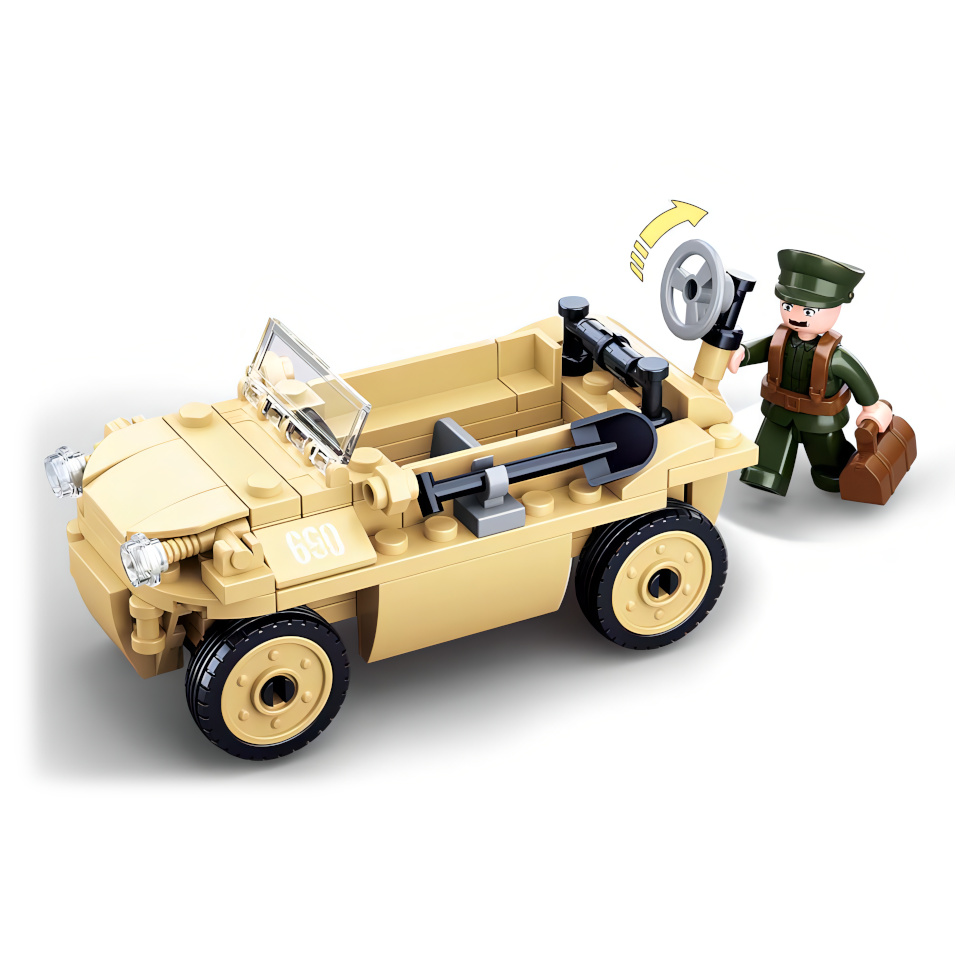 Sluban WWII M38-B0690 Německý obojživelný vůz Schwimmwagen (obrázek 4)