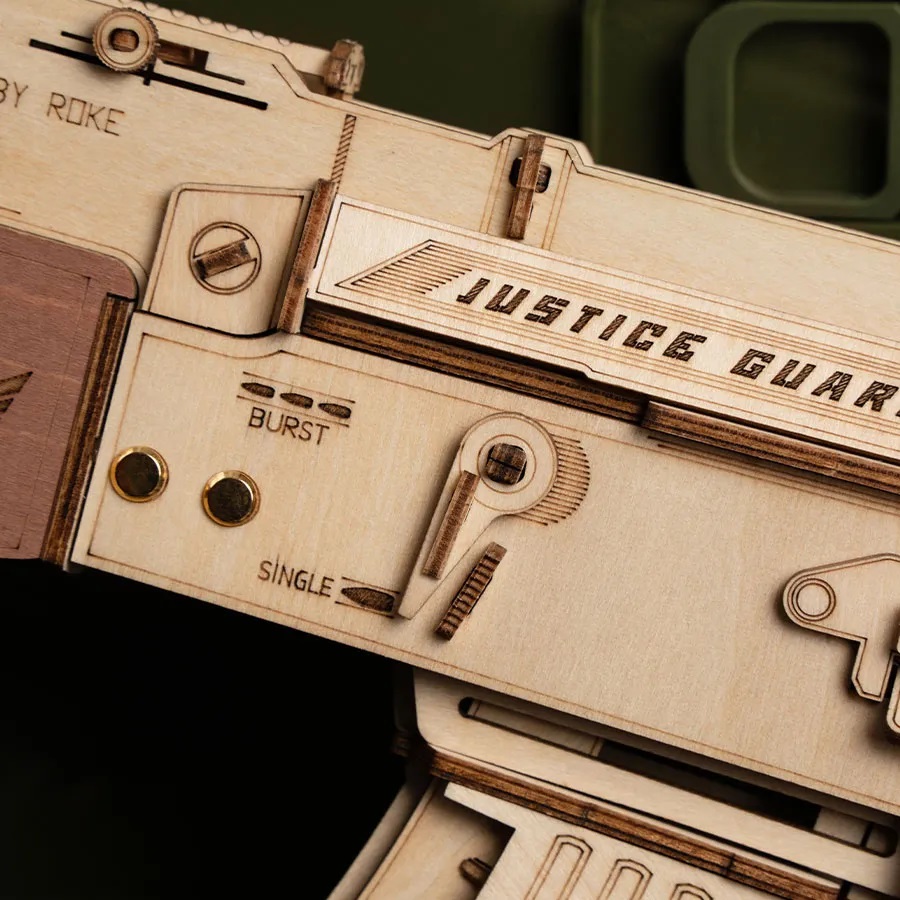 RoboTime 3D dřevěná mechanická skládačka Útočná puška AK-47 (obrázek 10)