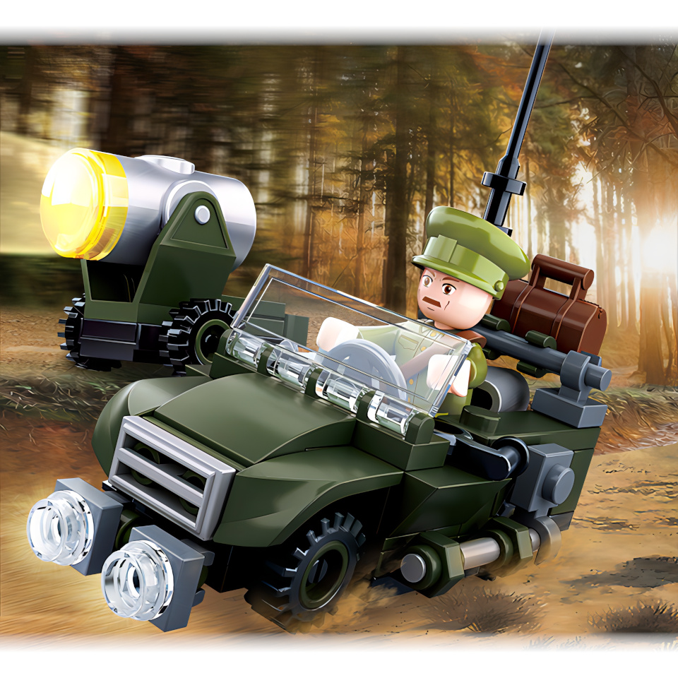 Sluban WWII M38-B0678B 4into1 Hlídkový Jeep (obrázek 4)