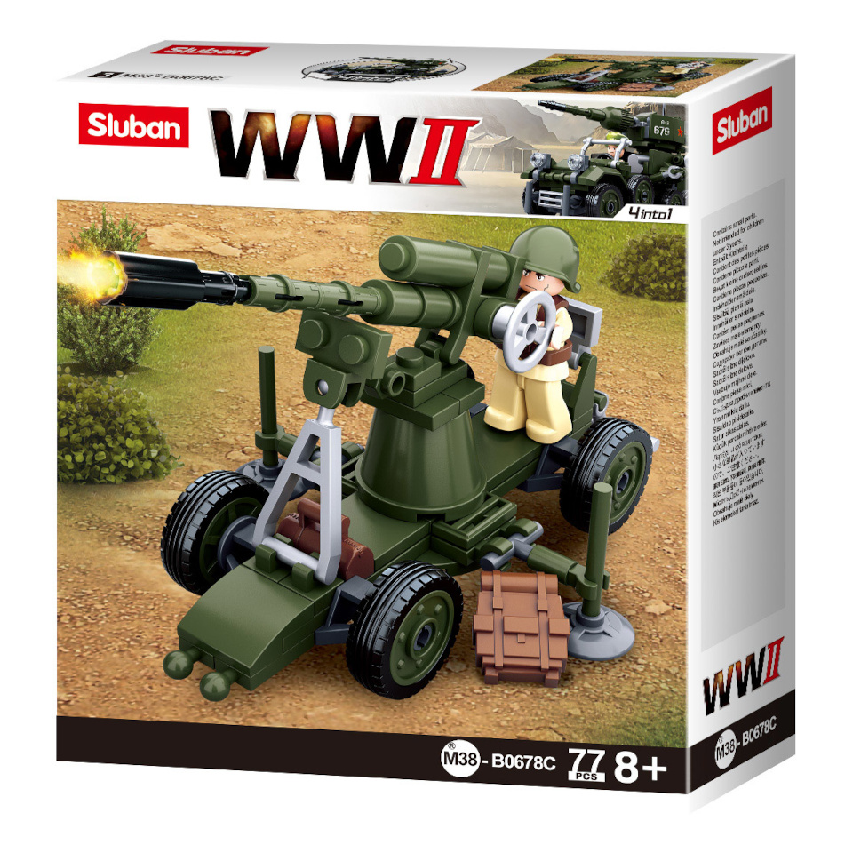 Sluban WWII M38-B0678C 4into1 Protiletadlové dělo (obrázek 3)