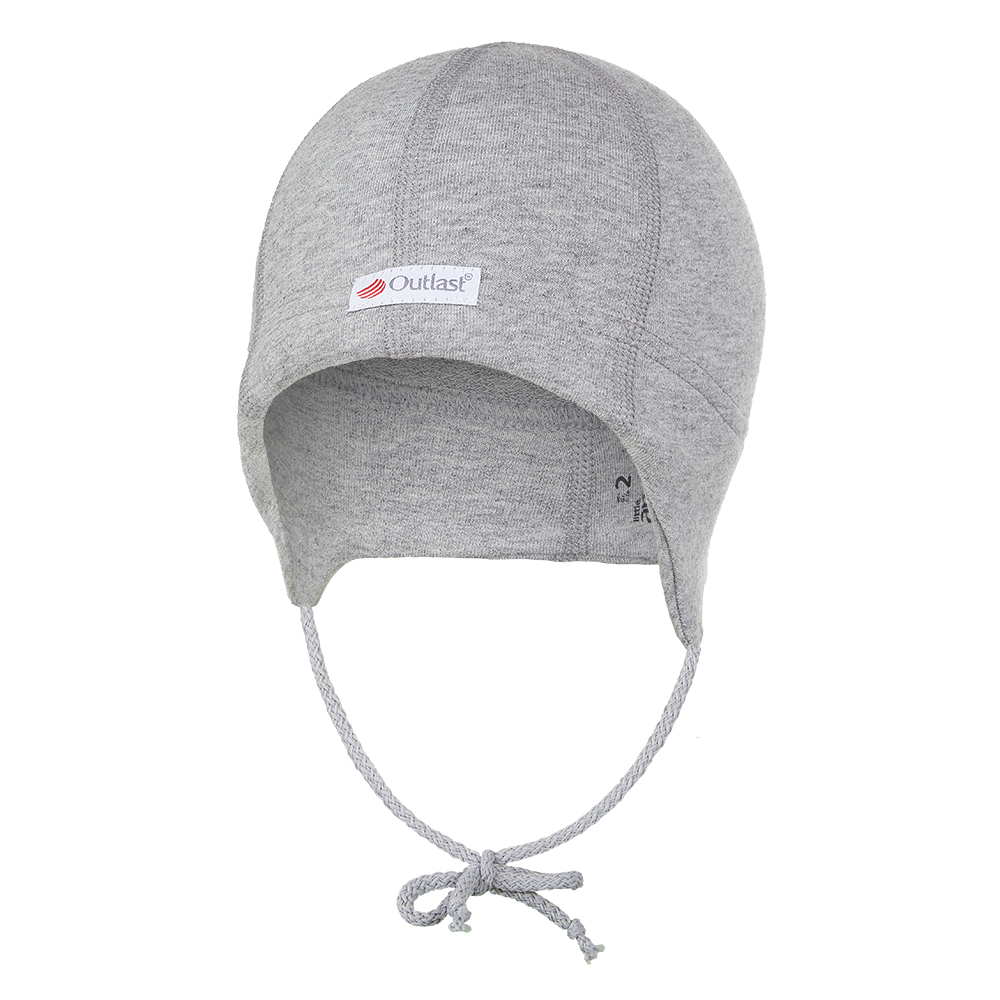 Bonnet En Jersey à Lacet - Couture Plate Outlast® - Gris Chiné 4 / 45-48 Cm