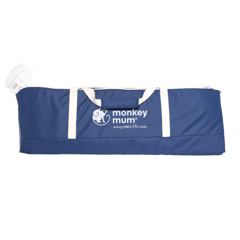 Grand Sac De Voyage Pratique Monkey Mum® Pour La Barrière De Lit - Bleu Foncé