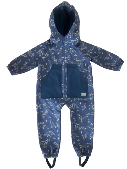 Monkey Mum® Softshell Jumpsuit Met Membraan - Sterrenbeeld Dinosaurussen - Maat 98/104, 110/116 110/116