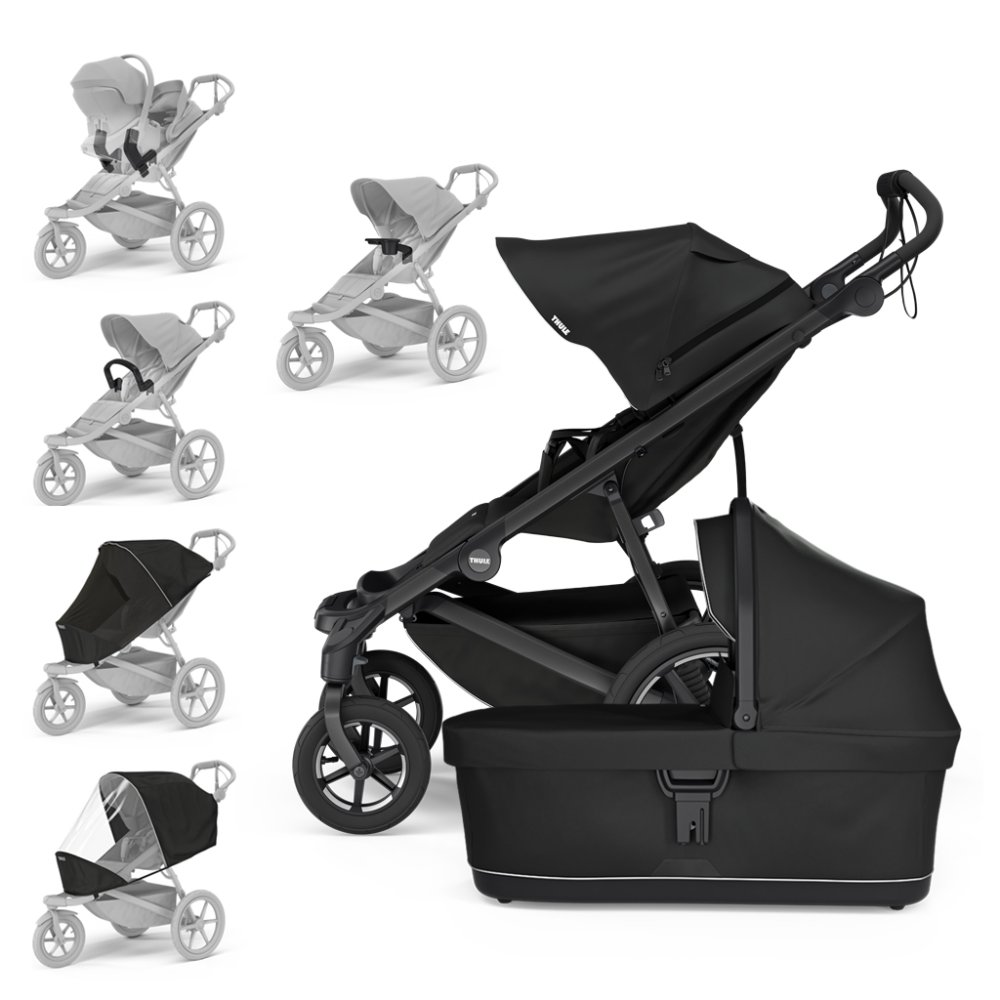 THULE Kočárek Urban Glide 4-wheel Black/Black Set XXL