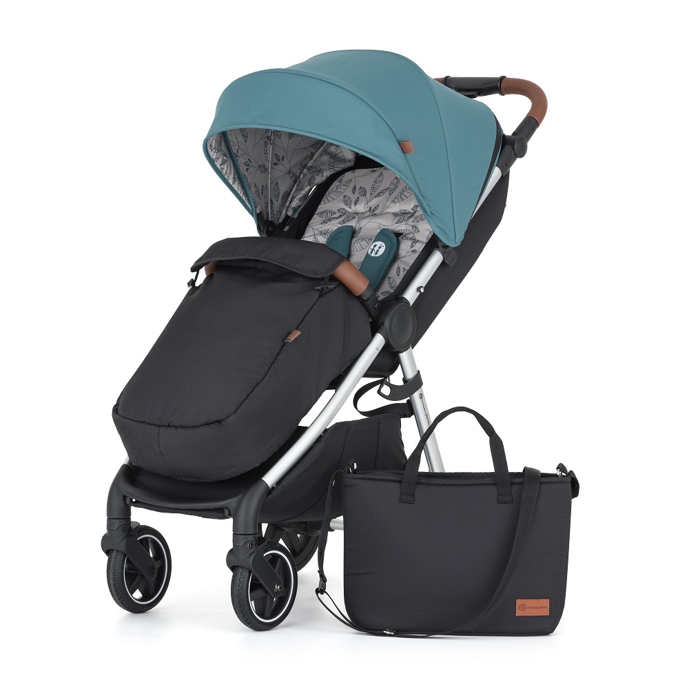 PETITE&MARS Sportwagen Royal2 Zilver Oceaanblauw + PETITE&MARS Tas Jibot GRATIS