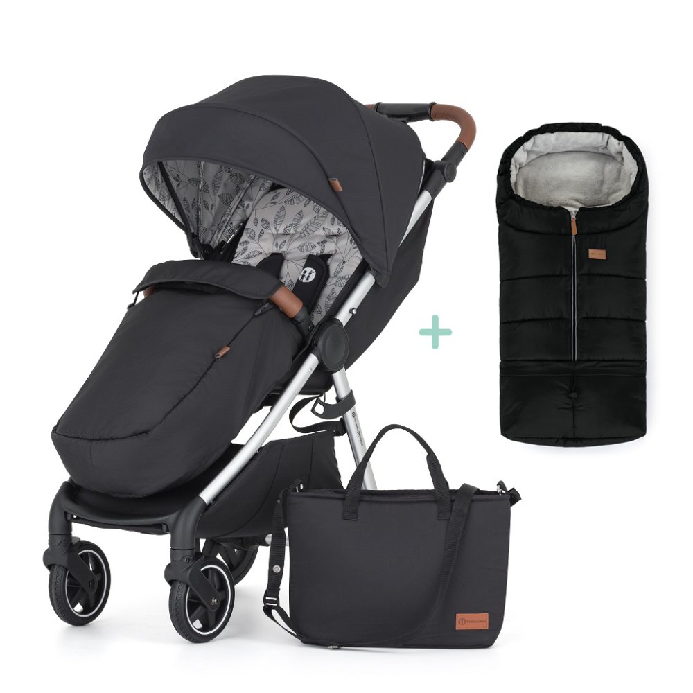 PETITE&MARS Sportvagn Royal2 Silver Perfekt Svart + PETITE&MARS Väska Jibot GRATIS